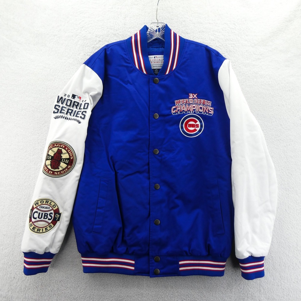 G-III Jacket Mens Large Chicago Cubs Blue World Series Champions Varsity Vintage